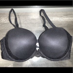 VS 38DD Cupped Push-Up Black Lace Bra
